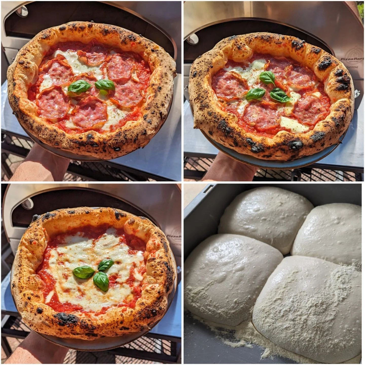 Horno de gas exterior Emozione grande para 2 pizzas "PLATA CLARA" 40x70 cm