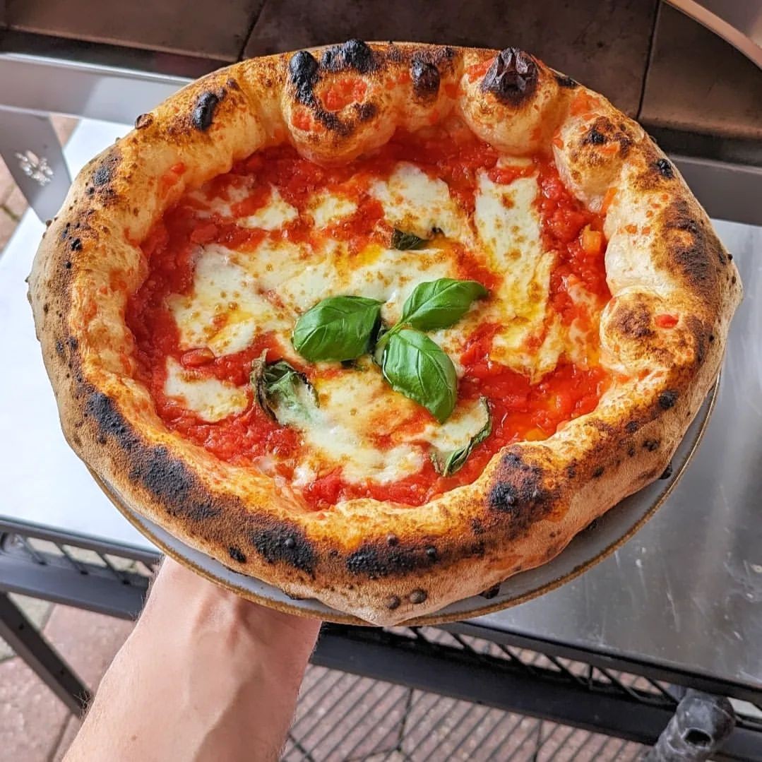 Horno de gas exterior Emozione grande para 2 pizzas "PLATA CLARA" 40x70 cm