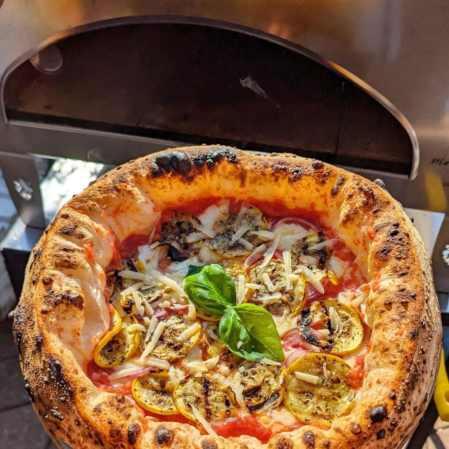 Horno de gas exterior Emozione grande para 2 pizzas "PLATA CLARA" 40x70 cm