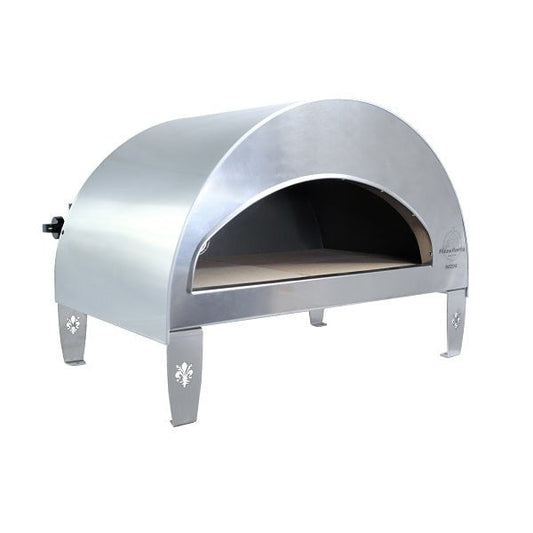 Horno de gas exterior Emozione grande para 2 pizzas "plata clara" con suelo: 40x70 cm (16"x28")
