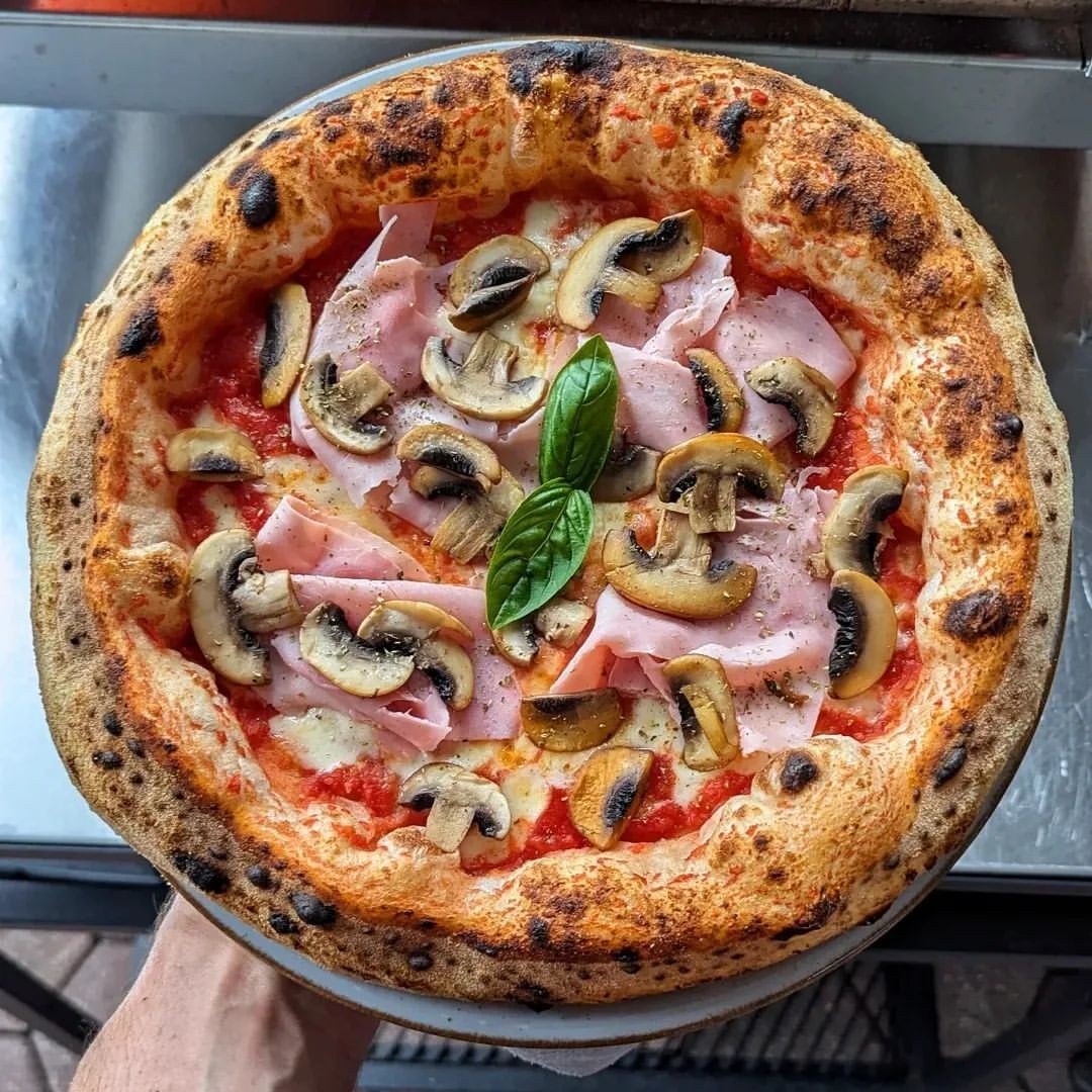 Horno de gas exterior Emozione grande para 2 pizzas "PLATA CLARA" 40x70 cm