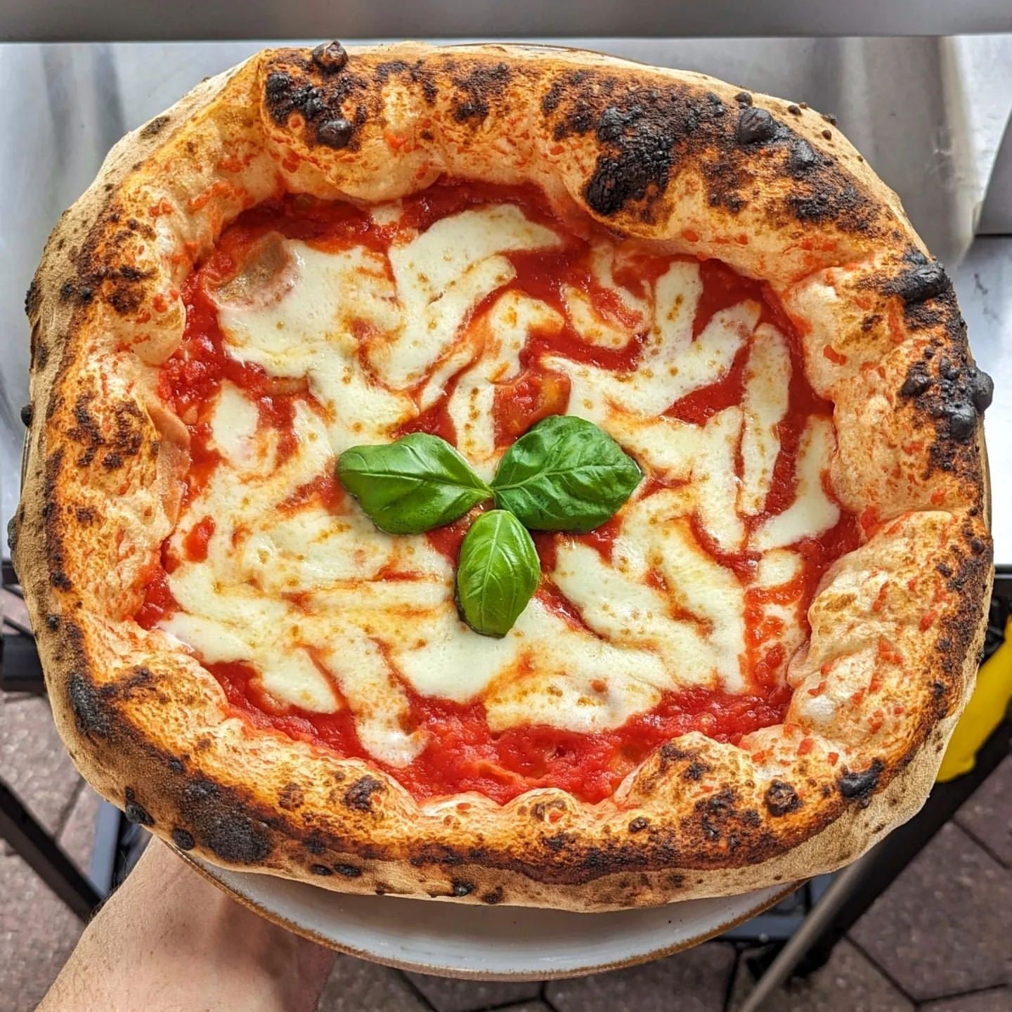 Horno de gas exterior Emozione grande para 2 pizzas "PLATA CLARA" 40x70 cm
