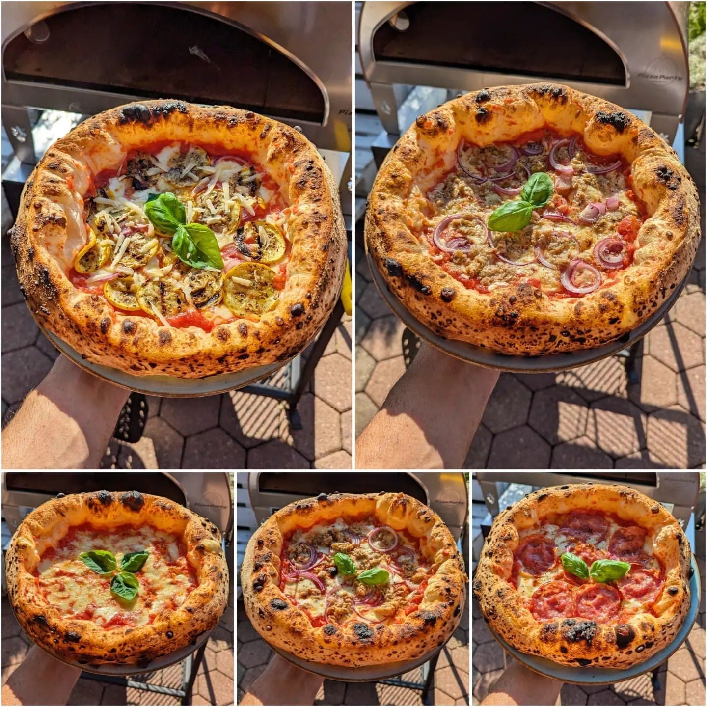 Horno de gas exterior Emozione grande para 2 pizzas "PLATA CLARA" 40x70 cm