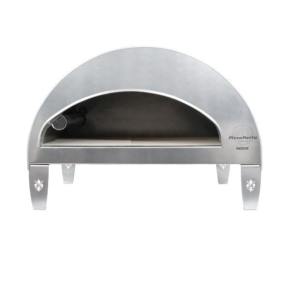 Horno de gas exterior Emozione grande para 2 pizzas "PLATA CLARA" 40x70 cm