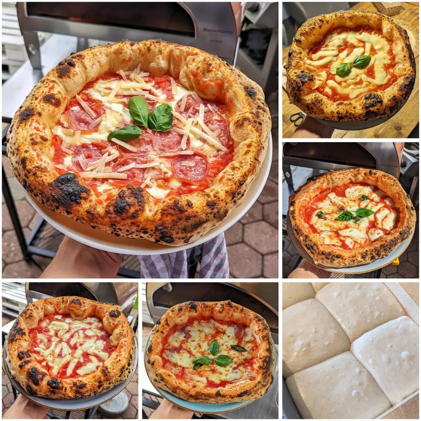 Horno de gas exterior Emozione grande para 2 pizzas "PLATA CLARA" 40x70 cm