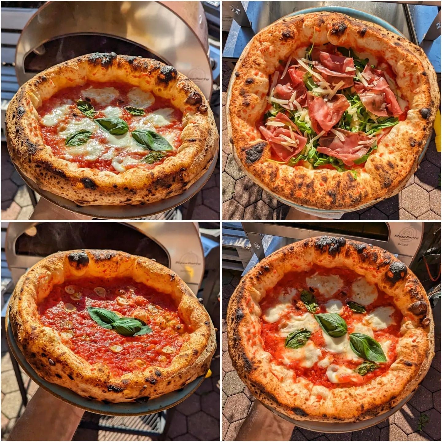 Horno de gas exterior Emozione grande para 2 pizzas "PLATA CLARA" 40x70 cm