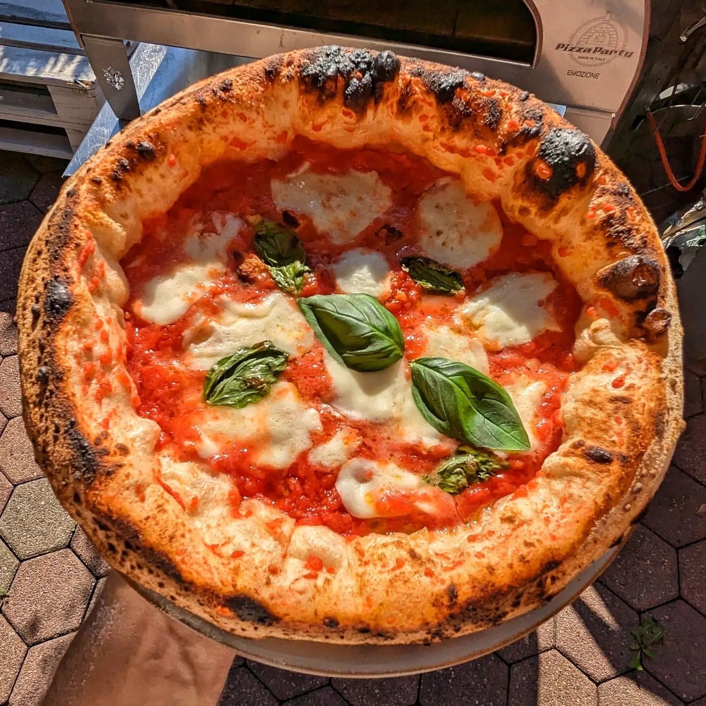 Horno de gas exterior Emozione grande para 2 pizzas "PLATA CLARA" 40x70 cm