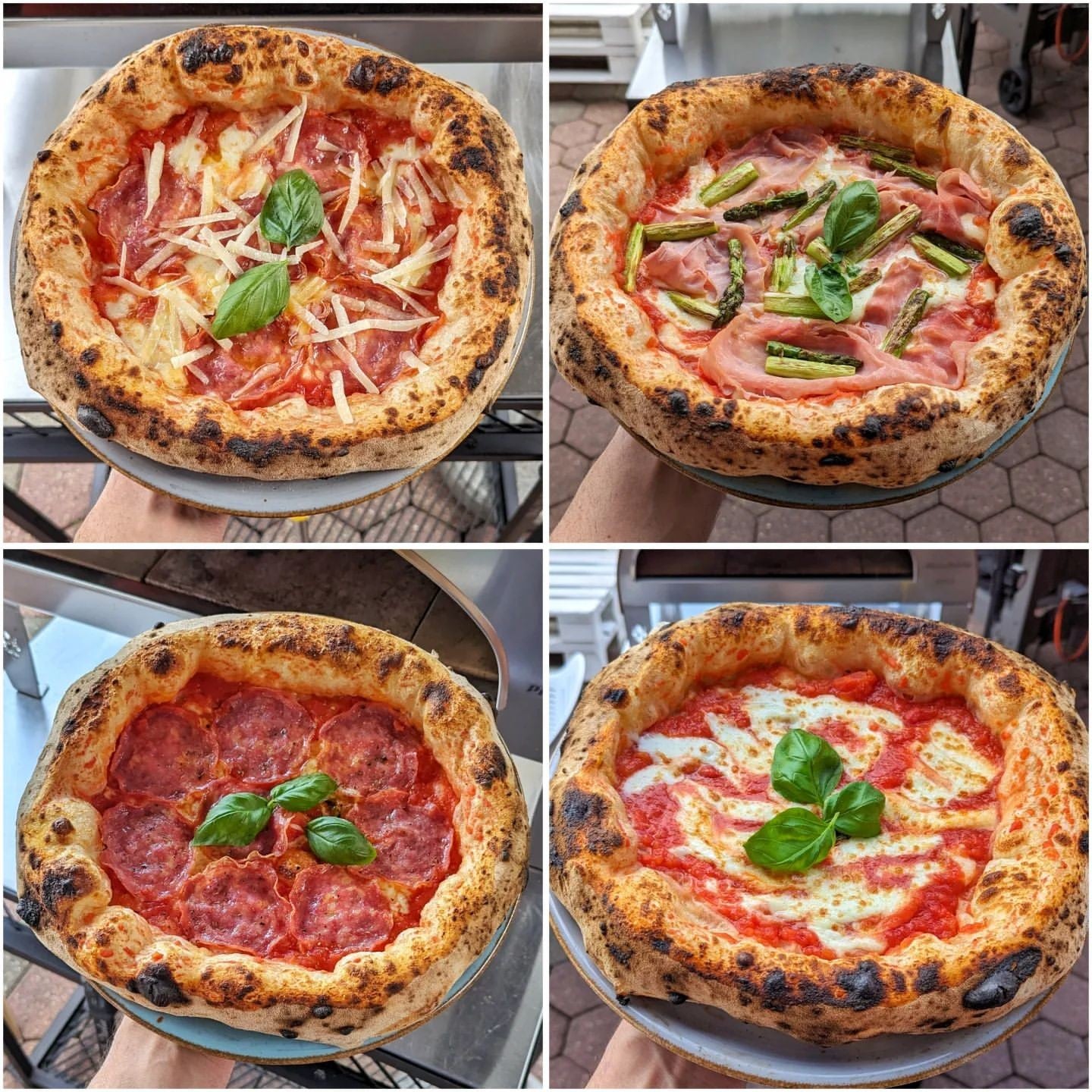 Horno de gas exterior Emozione grande para 2 pizzas "PLATA CLARA" 40x70 cm