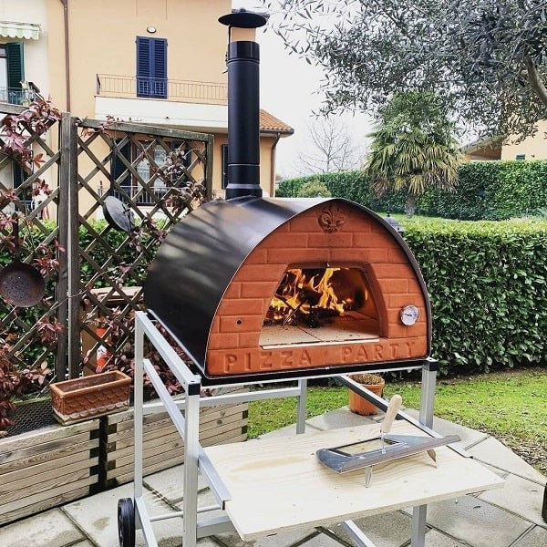 Horno de leña grande Pizzone "NEGRO" para 4 pizzas