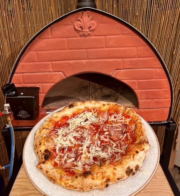 Horno de pizza exterior gas y leña Bollore 60x60cm híbrido