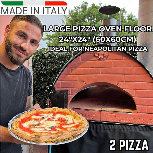 Horno de pizza exterior gas y leña Bollore NEGRO suelo: 60x60cm (24"x24")