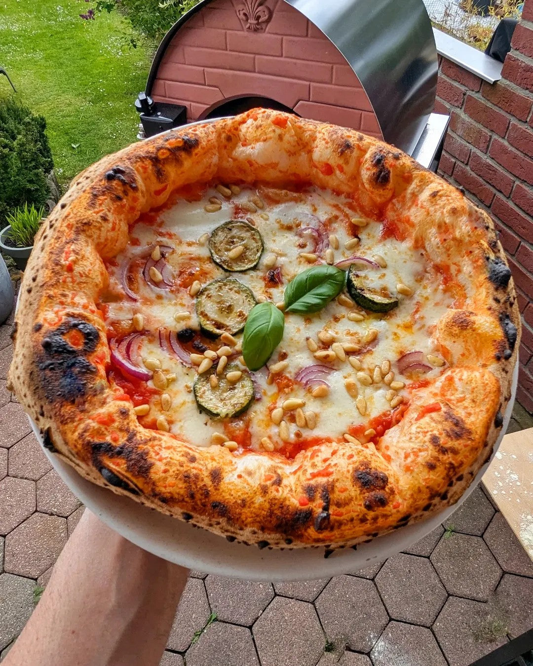 Horno de pizza exterior gas y leña Bollore 60x60cm híbrido