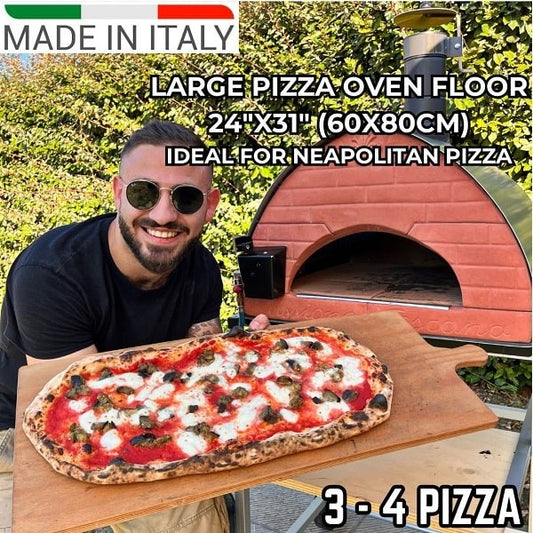 Horno de pizza exterior de gas y leña Passione NEGRO: 80x60cm (32"x24")