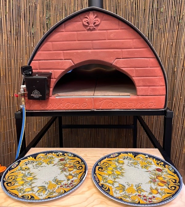 Horno de pizza exterior de gas y leña Passione "NEGRO" 80x60cm
