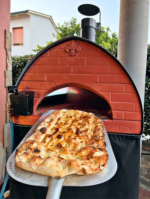 Horno de pizza exterior de gas y leña Passione "NEGRO" 80x60cm