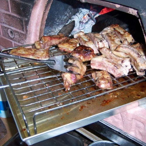 Juego de barbacoa con sartén y rejilla
