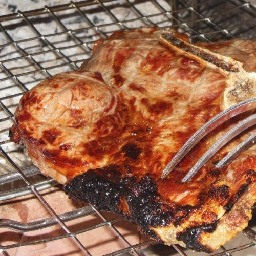 Juego de barbacoa con sartén y rejilla