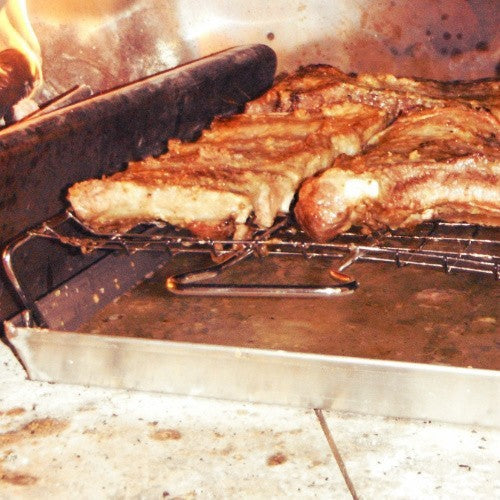 Juego de barbacoa con sartén y rejilla