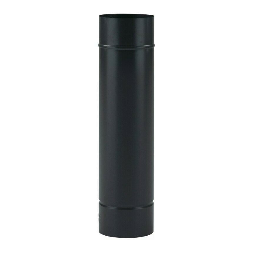 Tubo de chimenea esmaltado negro mate (50 x 12 cm)