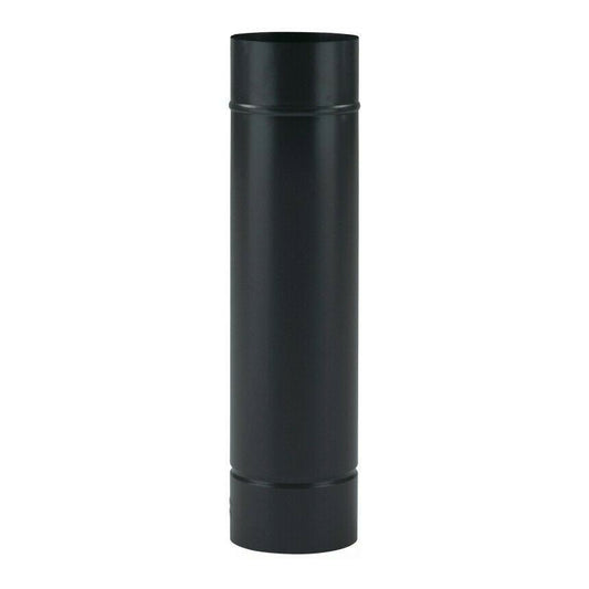Tubo de chimenea esmaltado negro mate (50 x 12 cm)